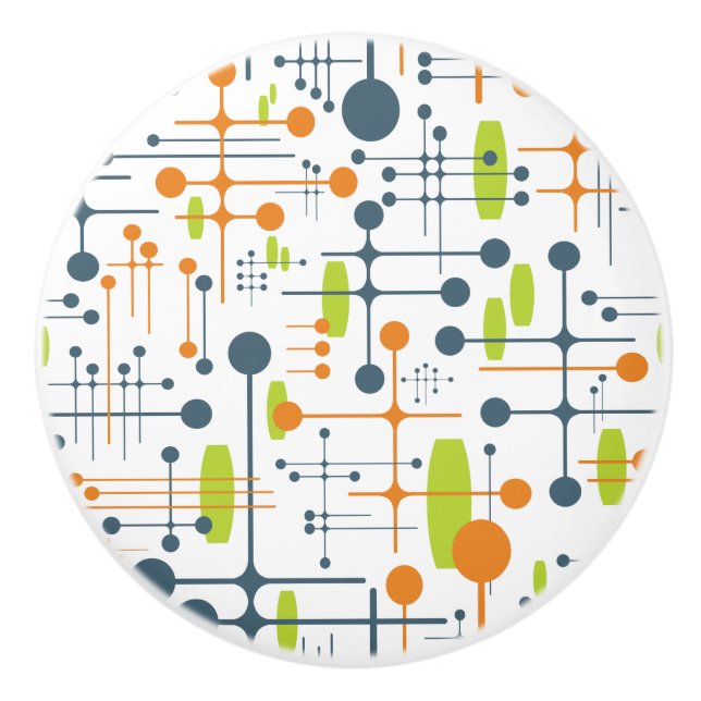 Retro Futuristic Ceramic Knob (Front)