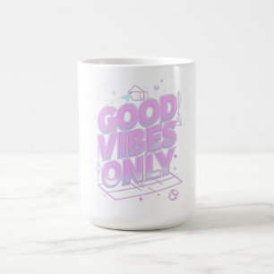 Retro Futuristic Good Vibes Design – Y2K Aesthetic Coffee Mug