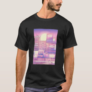 Retro Futuristic Japanese City Vaporwave 80s 90s G T-Shirt