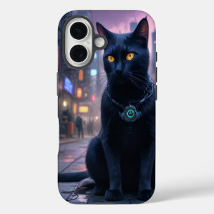 Retro futuristic kitty cat iPhone 16 case