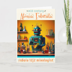 Retro Futuristic Robot ROBIA 12J2 Mixologist Card