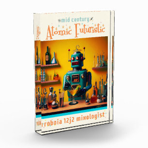 Retro Futuristic Robot ROBIA 12J2 Mixologist Photo Block