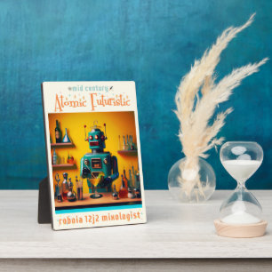 Retro Futuristic Robot ROBIA 12J2 Mixologist Plaque