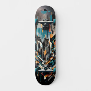 Retro-Futuristic Tech Street Art Skateboard 27