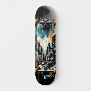 Retro-Futuristic Tech Street Art Skateboard 28