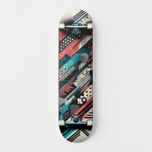 Retro-Futuristic Tech Street Art Skateboard 29
