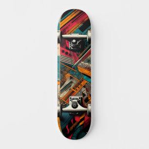 Retro-Futuristic Tech Street Art Skateboard 40