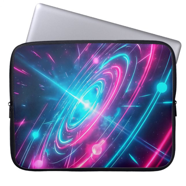 Retro Futuristic Vaporwave Space Portal Laptop Sleeve (Front)