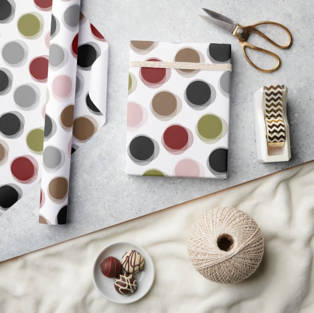 Retro Fuzzy Neutral Dots Pattern Wrapping Paper (Crafts)