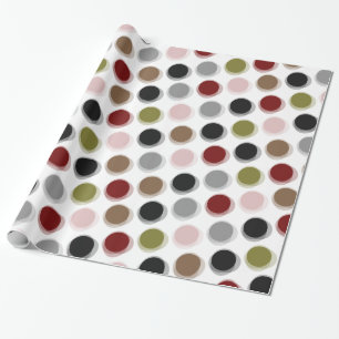 Retro Fuzzy Neutral Dots Pattern Wrapping Paper