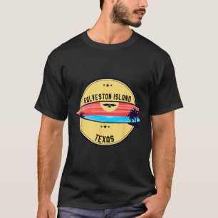 Retro Galveston Island Beach Texas Beach Surfing T-Shirt