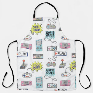 Retro Game Controllers: Colourful Seamless Pattern Apron