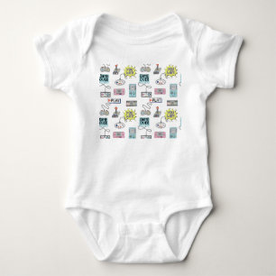 Retro Game Controllers: Colourful Seamless Pattern Baby Bodysuit