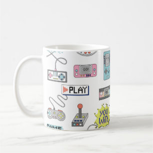 Retro Game Controllers: Colourful Seamless Pattern Coffee Mug
