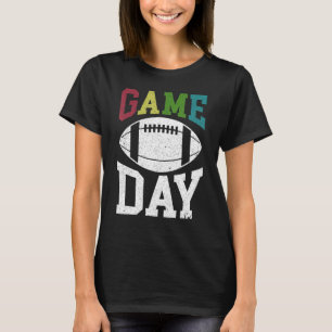 Retro Game Day American Football Life Sport Player T-Shirt