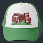 Retro Game Day Football Trucker Hat - Green and Wh<br><div class="desc">Stand out at the stadium with this stylish ‘GAME’ football trucker hat. Featuring a vibrant green and white mesh design, this cap showcases unique football-textured lettering on a grass background. The classic foam front and breathable mesh back make it perfect for sunny game days and tailgating parties. A vintage sports...</div>