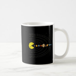 Retro Game Eating Planets Space Galaxy Gaming Boys Coffee Mug