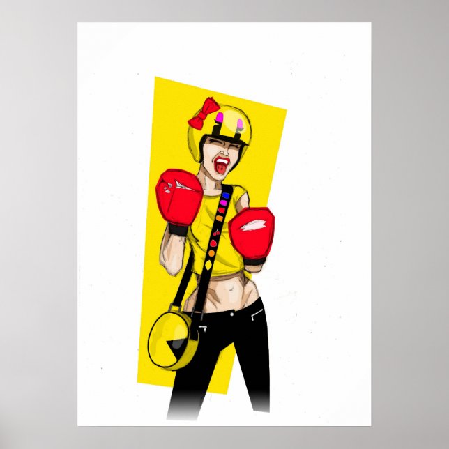 Retro Game Girl Poster (Front)