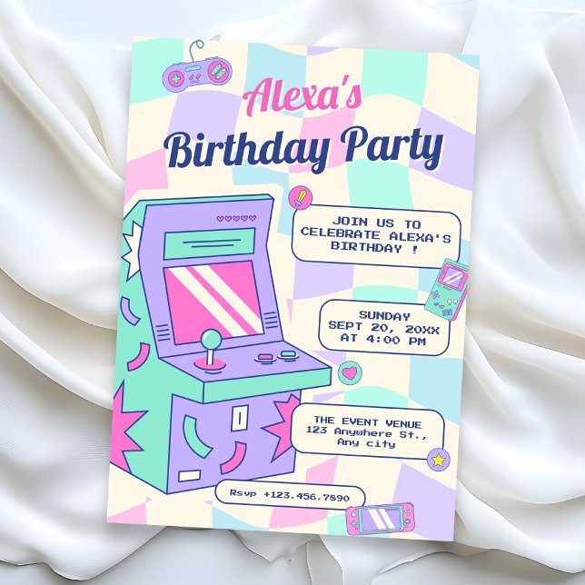 Retro game play birthday invitation (Creator Uploaded)