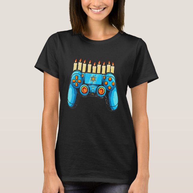 Retro Gamepad Happy Hanukkah  Pajama Family Matchi T-Shirt (Front)