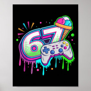 Retro Gamer 67 Design Style For Ice Cream & Gaming Poster