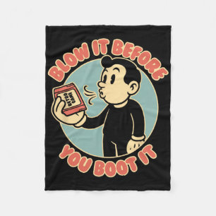 Retro Gamer 80s 90s Vintage Nostalgia Dad Fleece Blanket