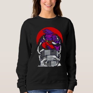 Retro Gamer 8 Bit Werewolf Howling Moon Wolf Man V Sweatshirt