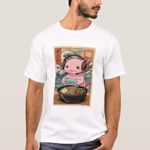 Retro Gamer Axolotl Ramen Japanese Food Gaming T-Shirt