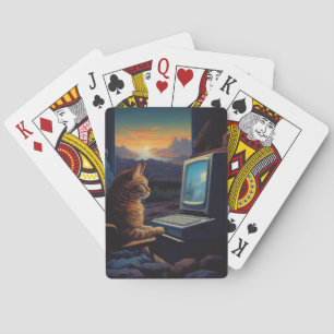 Retro Gamer Cat   8-Bit Pixel Art Gaming Playing Cards