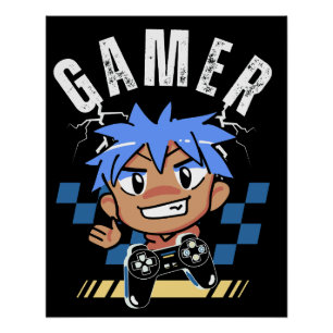 retro gamer controller video game poster