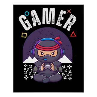 retro gamer controller video game poster