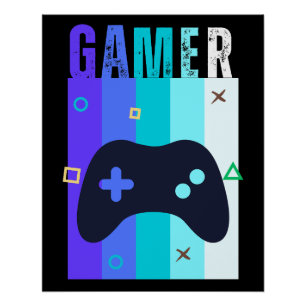 retro gamer controller video game poster