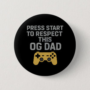 Retro Gamer Dad Respect Quote 6 Cm Round Badge