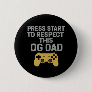 Retro Gamer Dad Respect Quote 6 Cm Round Badge