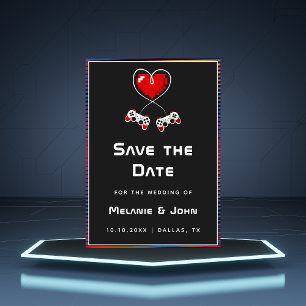 Retro Gamer Gaming Lovers Geek Funny Nerdy Simple  Save The Date