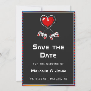 Retro Gamer Gaming Lovers Geek Funny Nerdy Simple  Save The Date