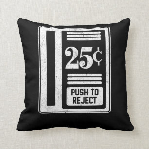 Retro Gamer Gift Classic Arcade Coin-Op 25 Cent Cushion