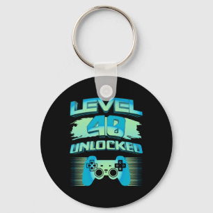 Retro Gamer Level 40 Unlocked B-day Older Gamblers Key Ring