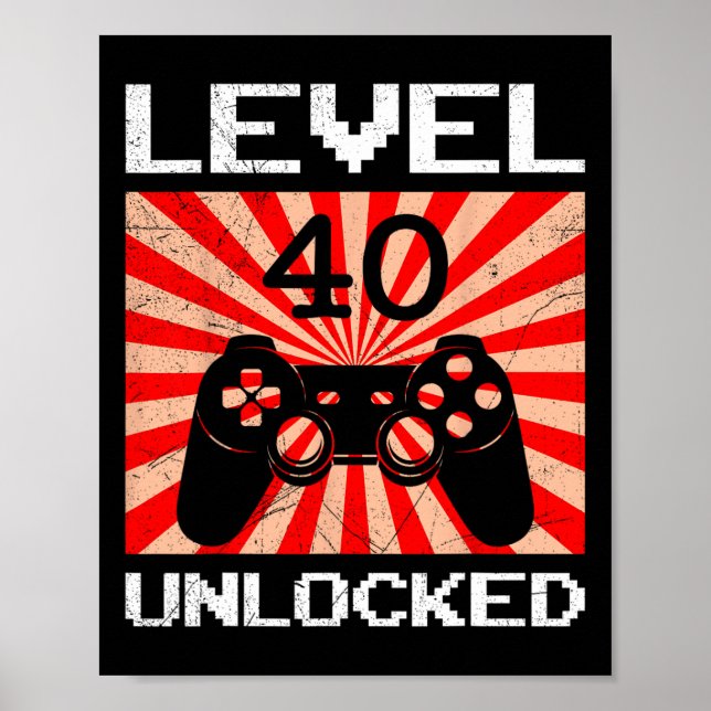 Retro Gamer Level 40 Unlocked Controller B-day Vid Poster (Front)