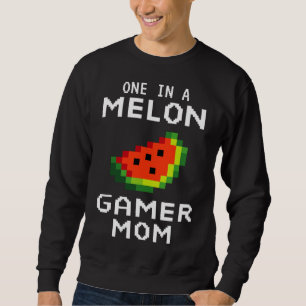 Retro Gamer Mum Gift - Funny Watermelon One In A M Sweatshirt