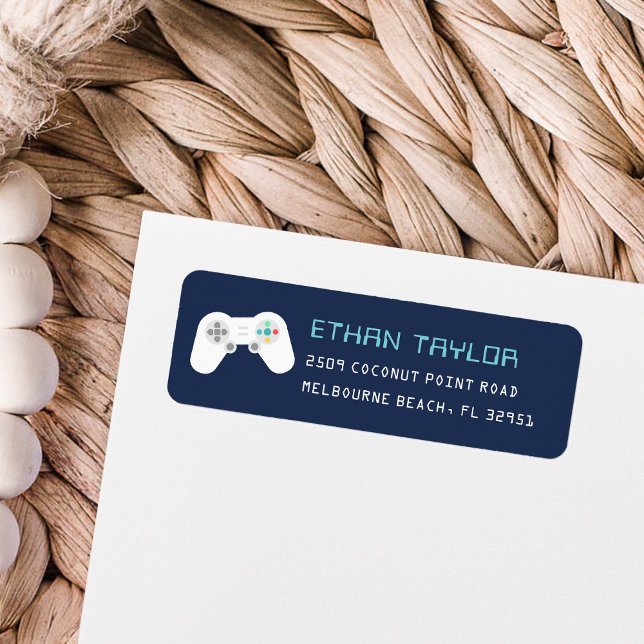 Retro Gamer Theme Kids Return Address Label (Creator Uploaded)