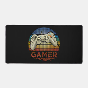 Retro Gamer Video Game Player Boys Girls Teen Kids Desk Mat