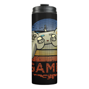 Retro Gamer Video Game Player Boys Girls Teen Kids Thermal Tumbler