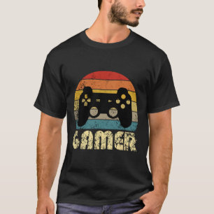Retro Gamer Video Game Player Boys Teens Men T-Shirt