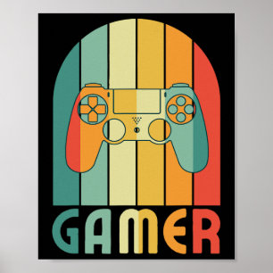 Retro Gamer Video Games Player For Game Player Gam Poster