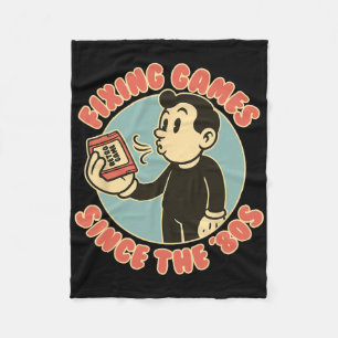 Retro Gamer Vintage Controller Gaming Men Women Ki Fleece Blanket