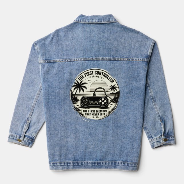 Retro Gamers Basic T-Shirt  Denim Jacket (Back)