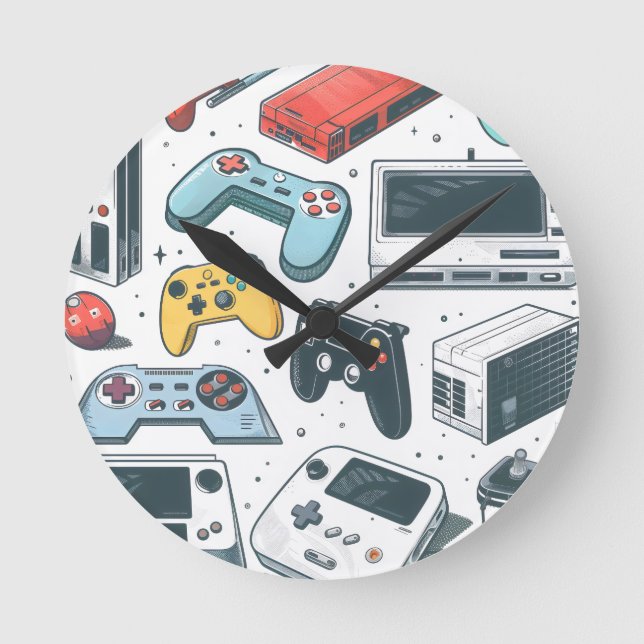 Retro games  round clock (Front)