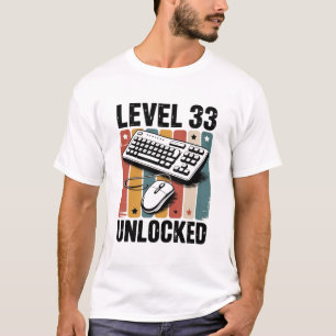 Retro gaming 33rd birthday Level 33 Unlocked gamer T-Shirt