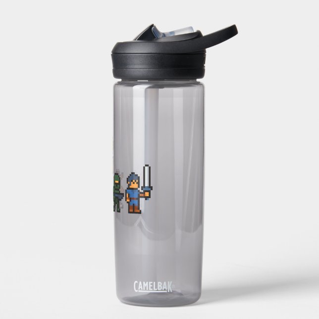 Retro Gaming Characters Water Bottle (Left)